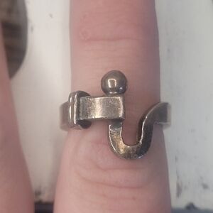 Vintage Mexico Sterling Silver Hook Ring Sz  7.5 Tiffany & Co Lookalike